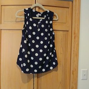 Pixley navy polka dot blouse